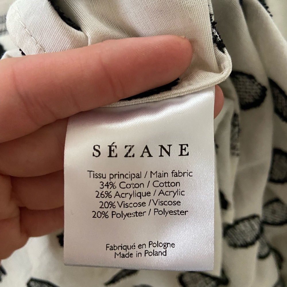 Sezane Marielle Wrap Dress Black Dots Ecru Size 36 - Picture 5 of 5